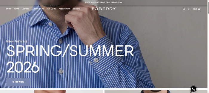Foberry — Made-to-Measure Menswear Storefront on Shopify