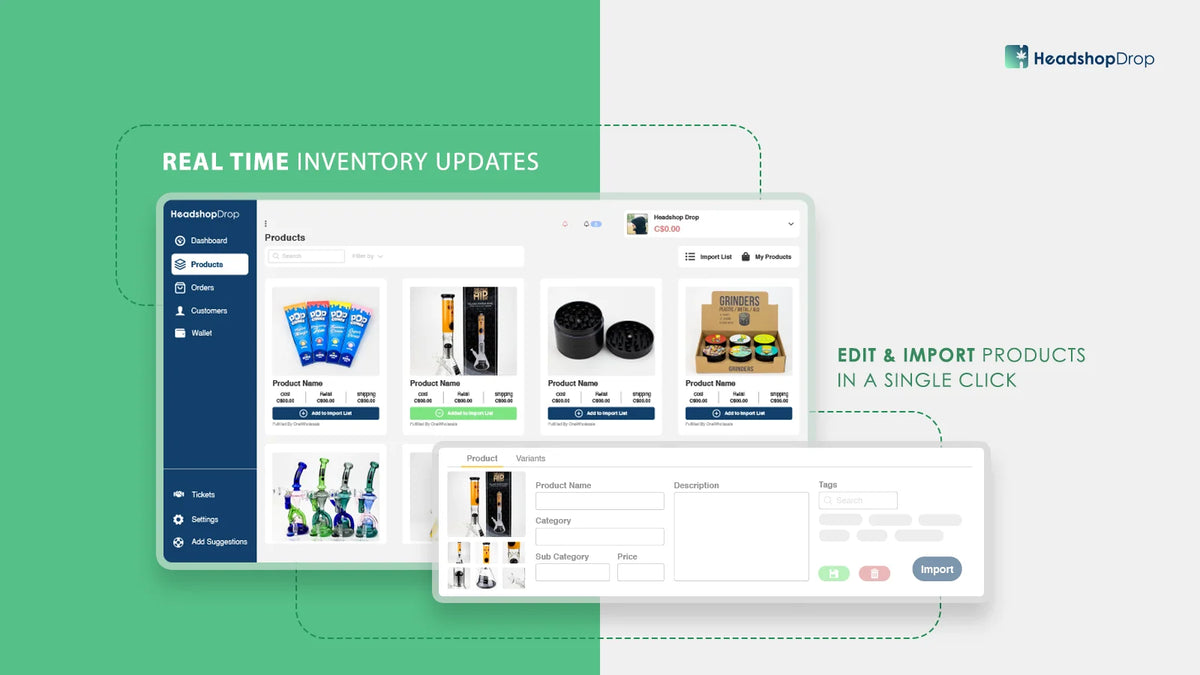 Headshop Drop — Restricted-Category Dropshipping App & Supplier Platform for Shopify