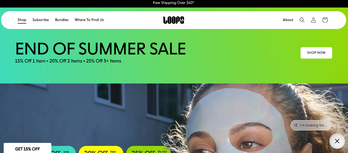 LOOPS Beauty — Hydrogel Mask Storefront on Shopify