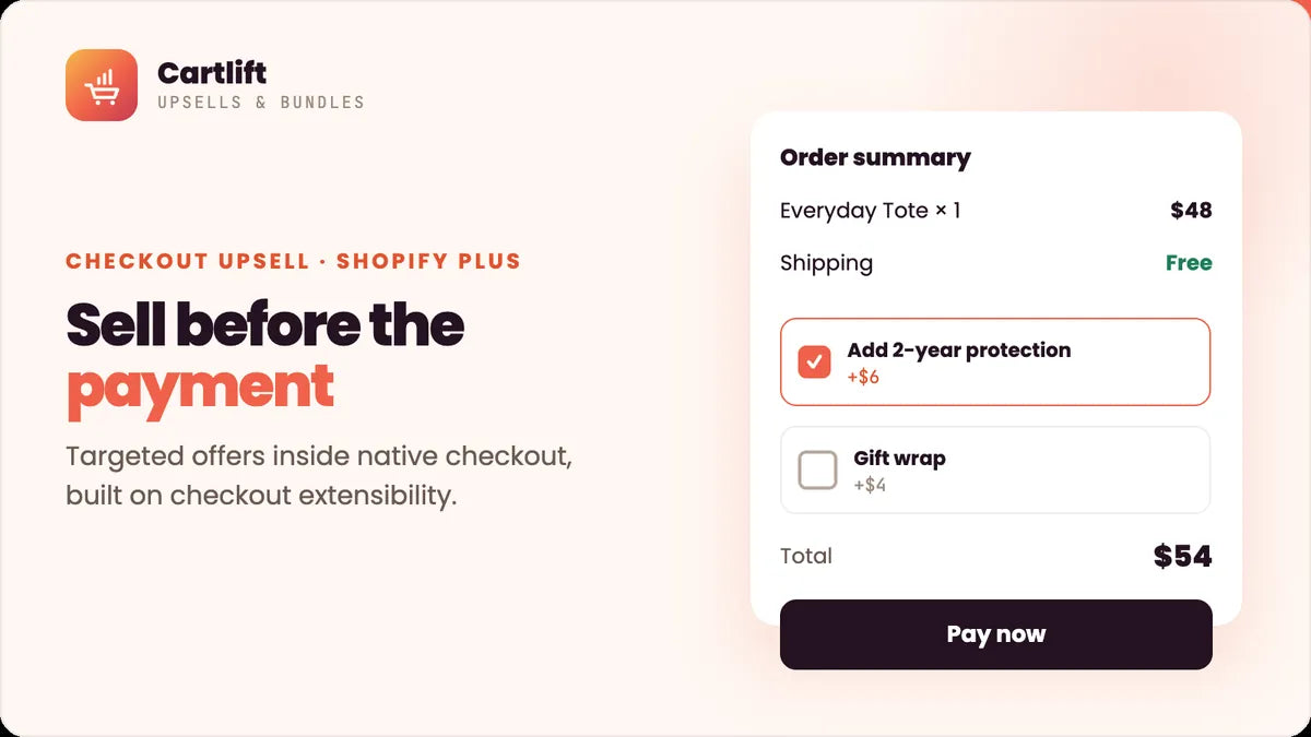 Cartlift: offer inside checkout on shopify plus